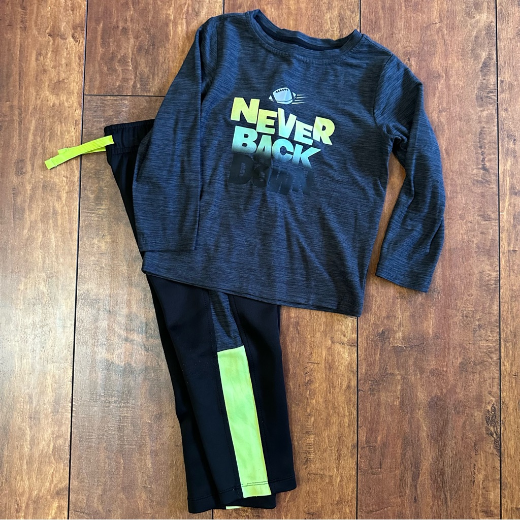 Kids' Graphic Athletic Long Sleeve Shirt And Pants Set - 3t